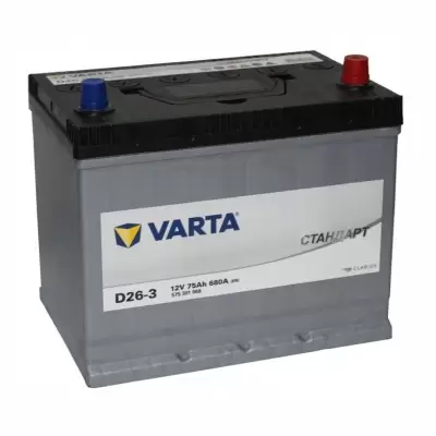 Аккумулятор Varta 75 Varta 575 301 068 Стандарт Asia е c ниж. крепл. D26L 75
